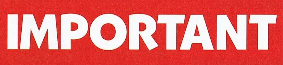 A sticker with the word 'important' on it